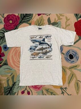 Vintage Harborside Graphics 1990’s “Sharks of the World” t-shirt, size Large